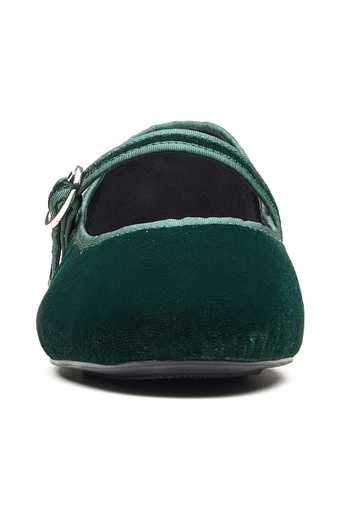 Buy Dang Shoes Emerald Green Velveteen Synthetic Ballerinas Online at Aza Fashions Buy_Dang Shoes_Emerald Green Velveteen Synthetic Ballerinas _Online_at_Aza_Fashions