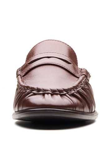 Buy_Dang Shoes_Brown Lolla Ruched Slip On Mules _Online_at_Aza_Fashions