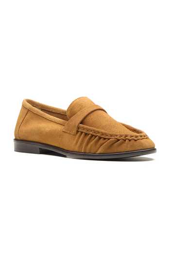Dang Shoes Brown Kite Gathered Loafers Online at Aza Fashions Dang Shoes_Brown Kite Gathered Loafers _Online_at_Aza_Fashions