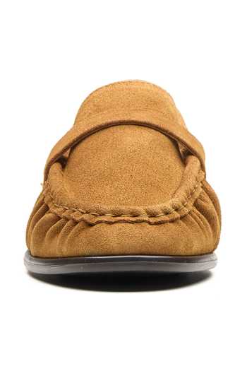 Shop Dang Shoes Brown Kite Gathered Loafers Online at Aza Fashions Shop_Dang Shoes_Brown Kite Gathered Loafers _Online_at_Aza_Fashions