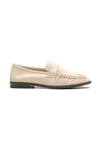 Dang Shoes_White Kite Ruched Loafers _Online_at_Aza_Fashions
