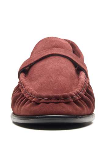 Shop_Dang Shoes_Burgundy Kite Ruched Loafers _Online_at_Aza_Fashions