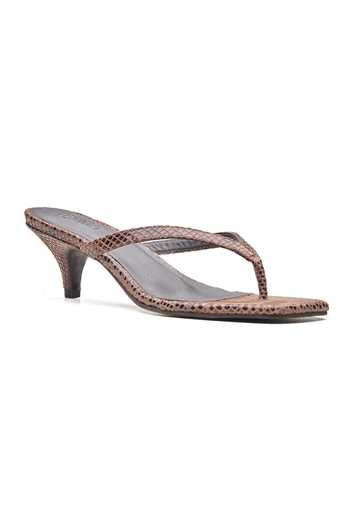 Dang Shoes Brown Spark Python Kitten Heel Sandals Online at Aza Fashions Dang Shoes_Brown Spark Python Kitten Heel Sandals _Online_at_Aza_Fashions