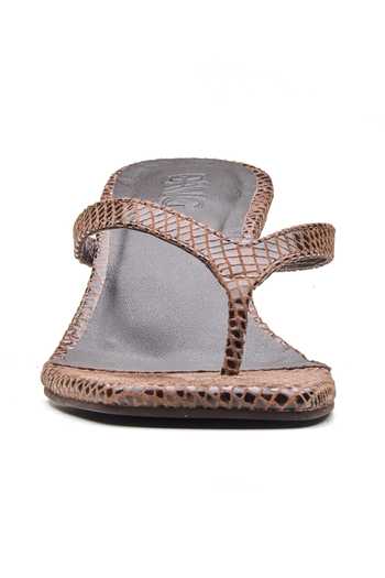 Shop Dang Shoes Brown Spark Python Kitten Heel Sandals Online at Aza Fashions Shop_Dang Shoes_Brown Spark Python Kitten Heel Sandals _Online_at_Aza_Fashions