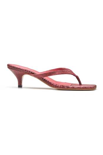 Dang Shoes Red Spark Python Textured Heels Online at Aza Fashions Dang Shoes_Red Spark Python Textured Heels _Online_at_Aza_Fashions