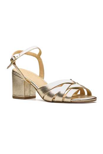 Dang Shoes Lucy Metallic Strappy Heels 