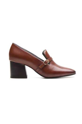 Dang Shoes_Brown Linda Python Leather Heels _Online_at_Aza_Fashions