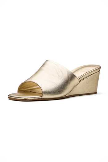 Dang Shoes_Gold Abba Open Toe Wedges _Online_at_Aza_Fashions