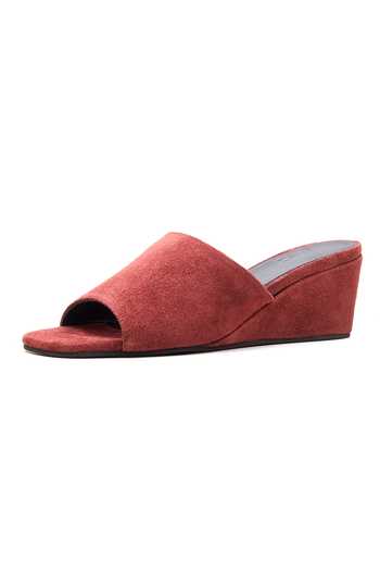 Buy_Dang Shoes_Burgundy Abba Square Toe Wedges _Online_at_Aza_Fashions