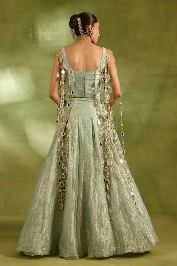 Neha Khullar Floral Embroidered Blouse & Lehenga Set 