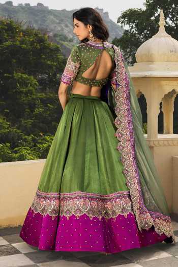 Payal & Zinal Meherbaan Rimzim Zari Work Lehenga Set 