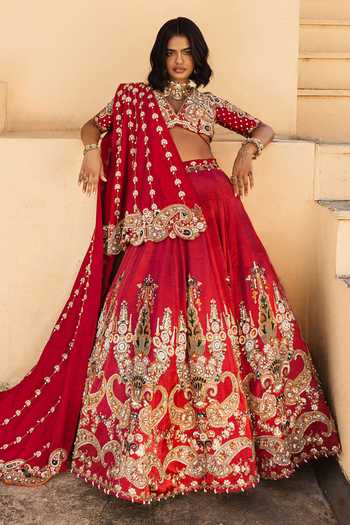 Payal & Zinal Devi Paisley Embroidered Lehenga Set
