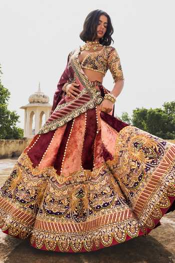 Payal & Zinal Gulabo Embroidered Panelled Lehenga Set