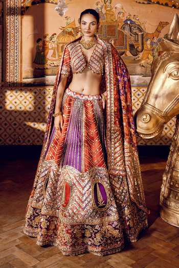 Payal & Zinal Jharokha Floral Embroidered Lehenga Set