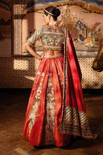 Payal & Zinal Ranisa Floral Towers Embroidered Lehenga Set