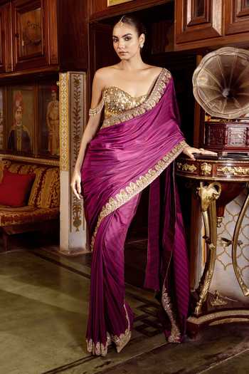 Payal & Zinal Dhara Habu Tai Silk Gaji Silk Saree & Corset Set 