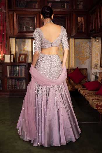 Payal & Zinal Roobaroo Crystal Embroidered Lehenga Set 