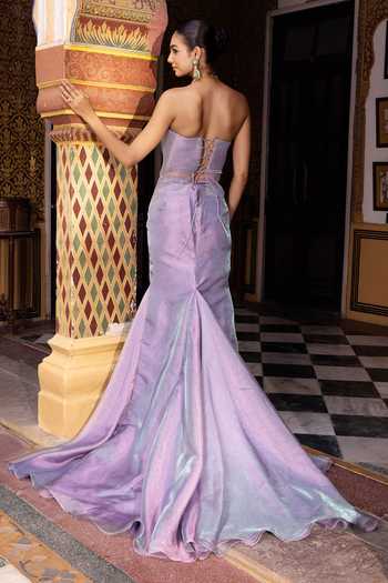 Payal & Zinal Ahar Rhinestone Embellished Top & Skirt Set