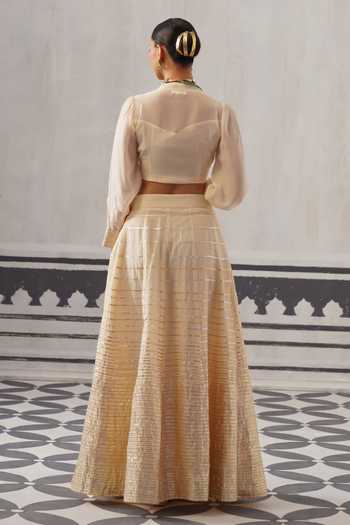 Palak & Mehak Koyal Cropped Blouse & Lehenga Set 