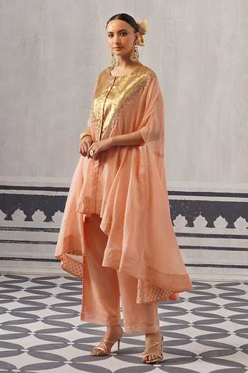 Palak & Mehak Mihika Gota Work Kaftan & Pant Set 
