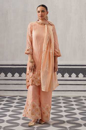 Palak & Mehak Rasna Crinkled Textured Kurta Set