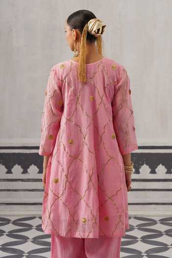 Palak & Mehak Biba Embroidered Kurta Set 