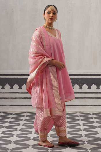 Palak & Mehak Simi Neckline Embroidered Kurta Set 