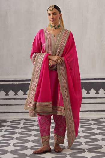 Palak & Mehak Fazilka Gota Work A-Line Kurta Set 