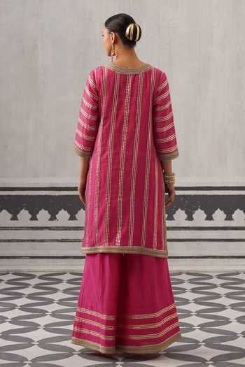 Palak & Mehak Kimi Stripe Embellished Kurta Set 