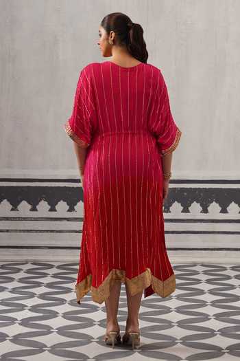 Palak & Mehak Sasha Striped Pattern Kaftan 