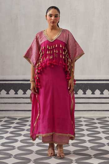 Palak & Mehak Suvi Tassel Embellished Kaftan & Pant Set 