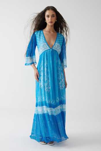 Reena Sharma Aster V Neck Long Dress 