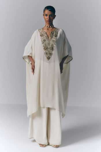 Varun Bahl Yoke Embroidered Kaftan & Pant Set
