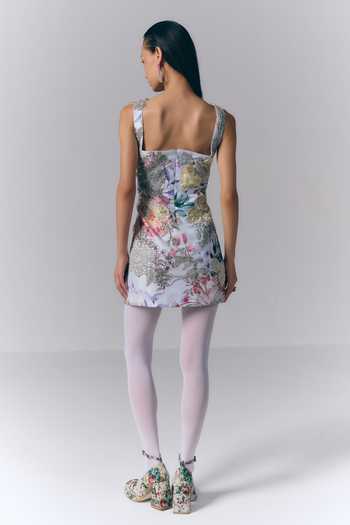 Varun Bahl Printed & Embroidered Short Dress