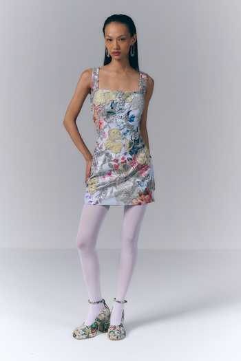 Varun Bahl Printed & Embroidered Short Dress
