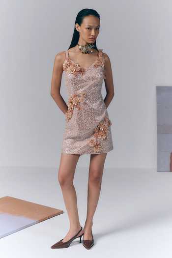Varun Bahl Floral Embellished Net Dress