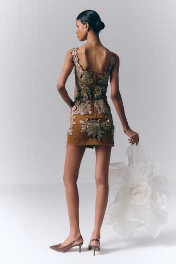 Varun Bahl Metallic Embroidered Dress