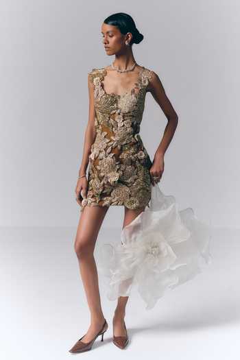 Varun Bahl Metallic Embroidered Dress