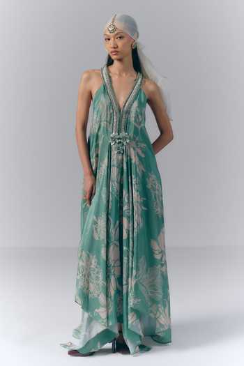 Varun Bahl Aqua Whisper Printed Kaftan