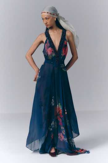 Varun Bahl Midnight Floral Print Kaftan