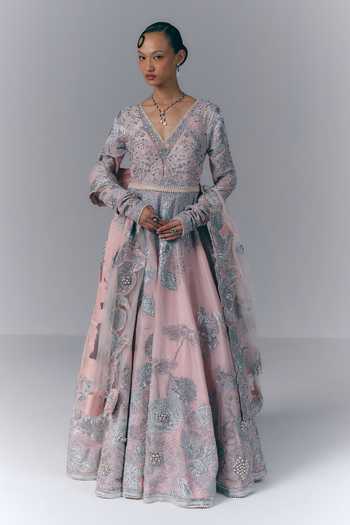Varun Bahl Garden Embroidered Anarkali With Dupatta