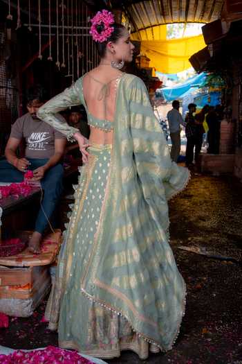Soniya G Banarasi Silk Woven Lehenga Set 
