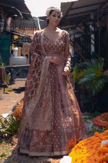Soniya G Banarsi Silk Woven Lehenga Set 
