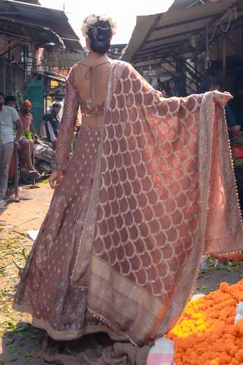 Soniya G Banarsi Silk Woven Lehenga Set 