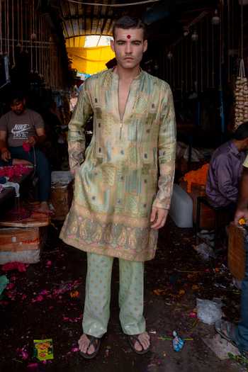 Soniya G Banarsi Silk Kurta & Pant Set 