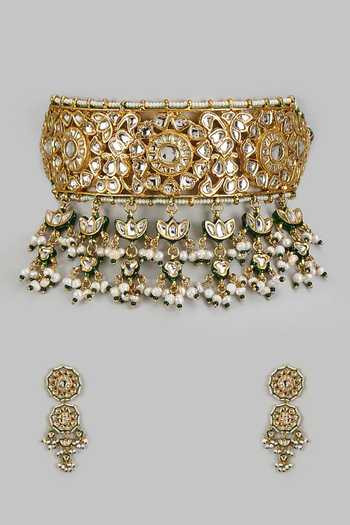 Vivinia By Vidhi Mehra Kundan Embellished Choker Set 