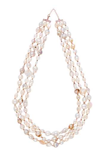 Shop Vivinia By Vidhi Mehra White Baroque Pearl Layered Necklace at Aza Fashions Shop_Vivinia By Vidhi Mehra_White Baroque Pearl Layered Necklace _at_Aza_Fashions