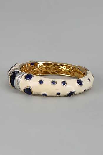 Vivinia By Vidhi Mehra Blue White Enamelled Bangle Online at Aza Fashions Vivinia By Vidhi Mehra_Blue White Enamelled Bangle _Online_at_Aza_Fashions