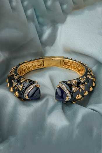 Shop Vivinia By Vidhi Mehra Gold Plated Stone Embellished Bangle Online at Aza Fashions Shop_Vivinia By Vidhi Mehra_Gold Plated Stone Embellished Bangle _Online_at_Aza_Fashions
