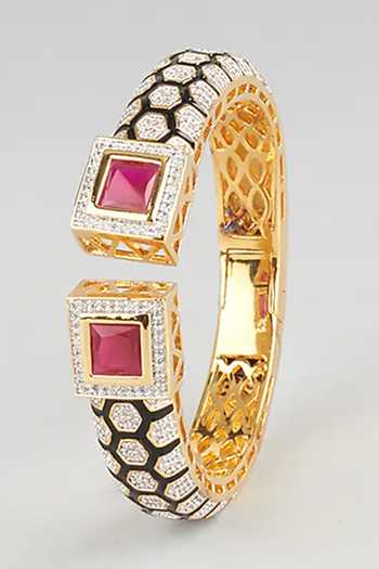 Vivinia By Vidhi Mehra Geometric Cutwork Bangle 